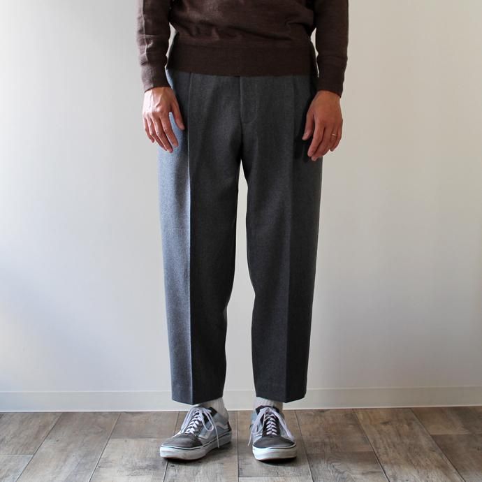 124833507 CEASTERS / 1 Pleat Trousers ワンタックウールパンツ - グレー 02