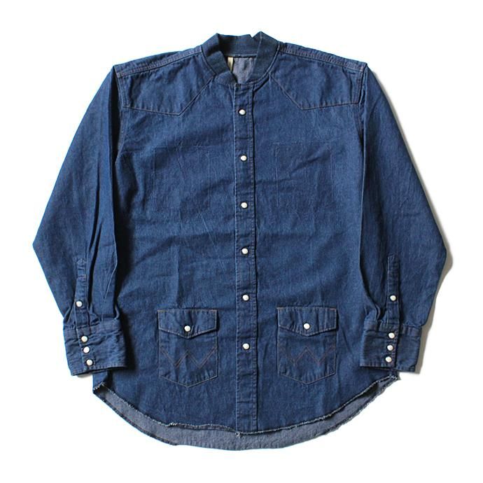 125482111 Hexico / Deformer Ex. Wrangler Indigo Rib リメイクデニムウエスタンシャツ 02 01