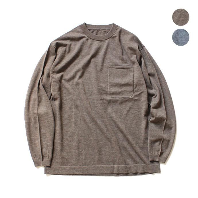 crepuscule wool L/S knit tee ウール ロングスリーブ ニットTシャツ 全2色 1704-002 01