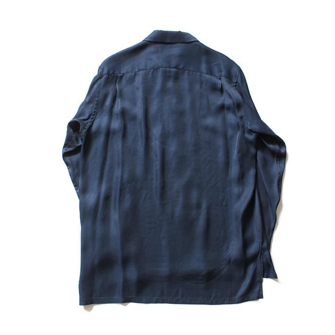 127467155 THEE(シー)/ open collar shirts LR-SH-01 レーヨンオープンカラーシャツ Navy 02