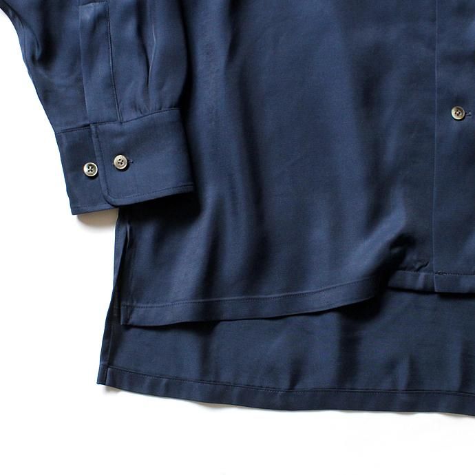 127467155 THEE(シー)/ open collar shirts LR-SH-01 レーヨンオープンカラーシャツ Navy 02