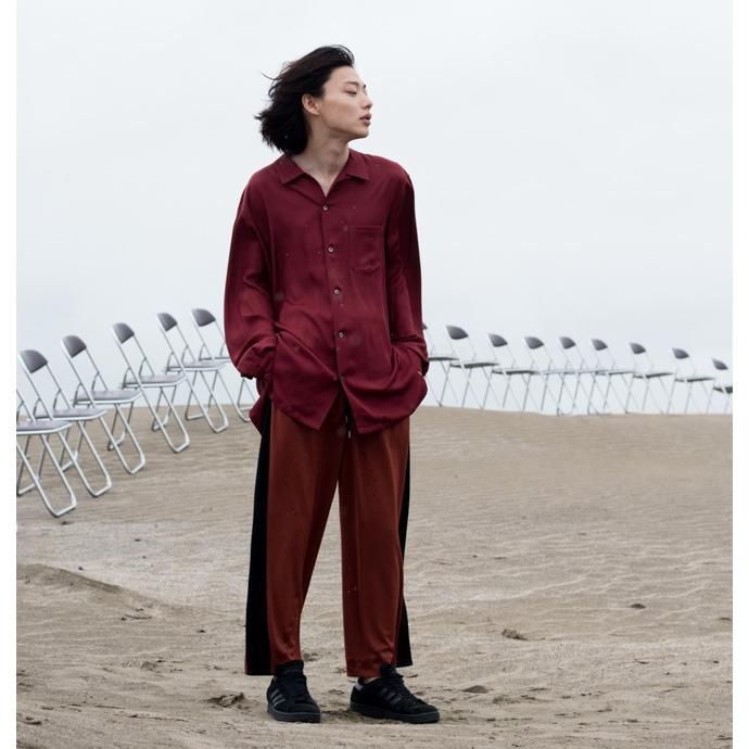 127467155 THEE(シー)/ open collar shirts LR-SH-01 レーヨンオープンカラーシャツ Navy 02