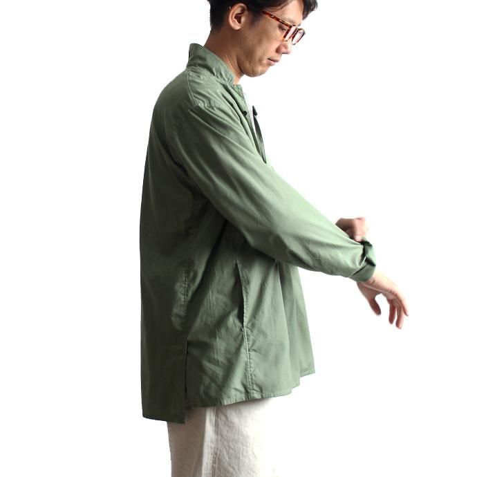 blurhms Soft Ox Tailored Pullover Shirt BHS-18SS008 - Ash Khaki 02