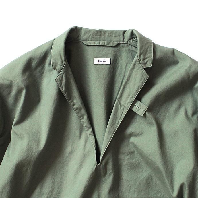 blurhms Soft Ox Tailored Pullover Shirt BHS-18SS008 - Ash Khaki 02
