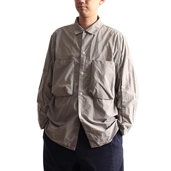 blurhms Nylon Utility Shirt Jacket BHS-18SS006 - Grey Beige 01