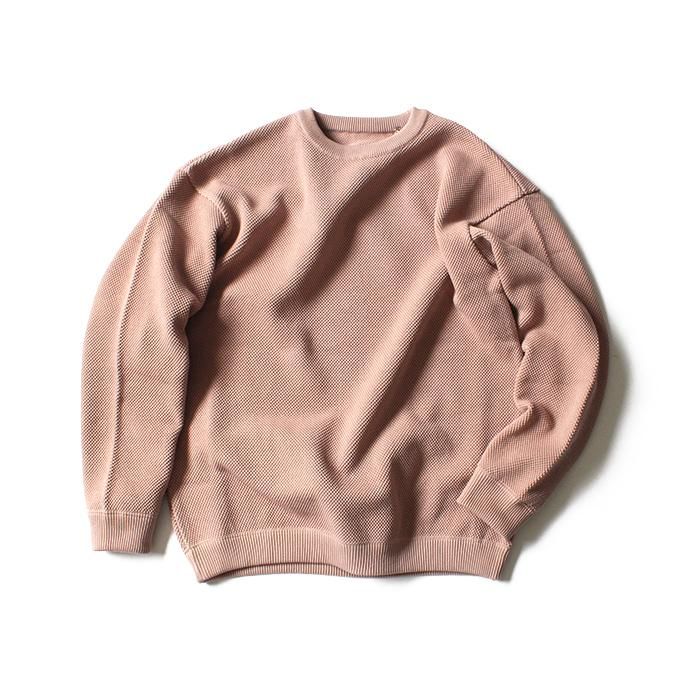 crepuscule moss stitch L/S sweat 1801-001 Pink 鹿の子編みクルーネック ピンク<img class='new_mark_img2' src='//img.shop-pro.jp/img/new/icons47.gif' style='border:none;display:inline;margin:0px;padding:0px;width:auto;' /> 01