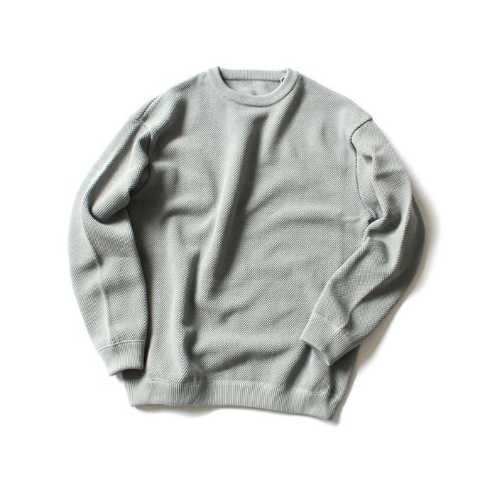 127777143 crepuscule / moss stitch L/S sweat 1801-001 L.Green 鹿の子編みクルーネック ライトグリーン<img class='new_mark_img2' src='//img.shop-pro.jp/img/new/icons47.gif' style='border:none;display:inline;margin:0px;padding:0px;width:auto;' /> 01