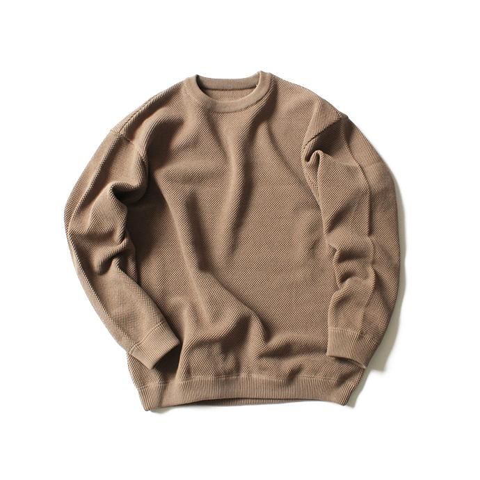 crepuscule moss stitch L/S sweat 1801-001 Brown 鹿の子編みクルーネック ブラウン<img class='new_mark_img2' src='//img.shop-pro.jp/img/new/icons47.gif' style='border:none;display:inline;margin:0px;padding:0px;width:auto;' /> 01