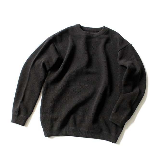 crepuscule moss stitch L/S sweat 1801-001 C.Gray 鹿の子編みクルーネック チャコール<img class='new_mark_img2' src='//img.shop-pro.jp/img/new/icons47.gif' style='border:none;display:inline;margin:0px;padding:0px;width:auto;' /> 01