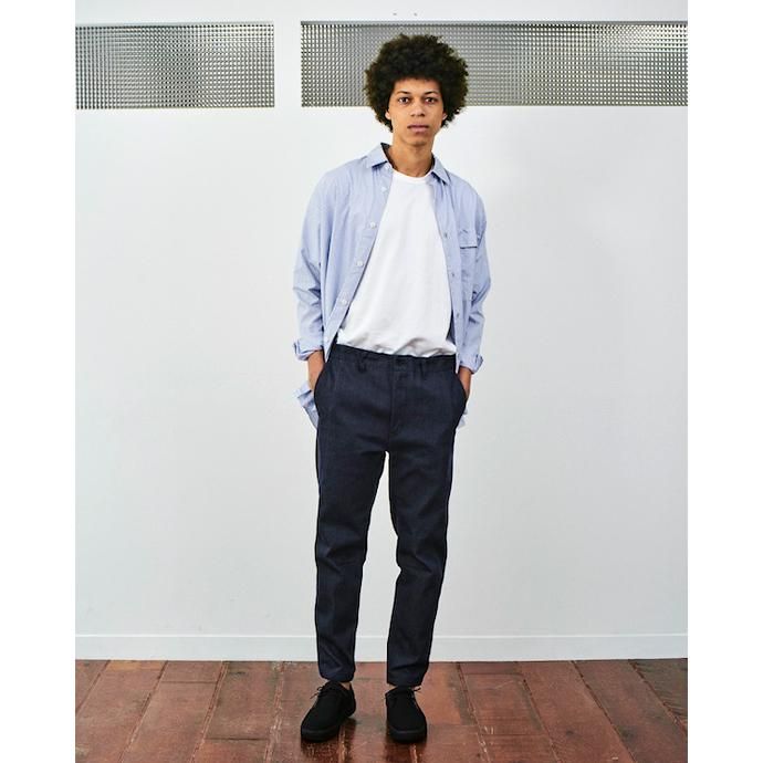 WISLOM HENRI ベーシックシャツ - POPLIN ブルー 02