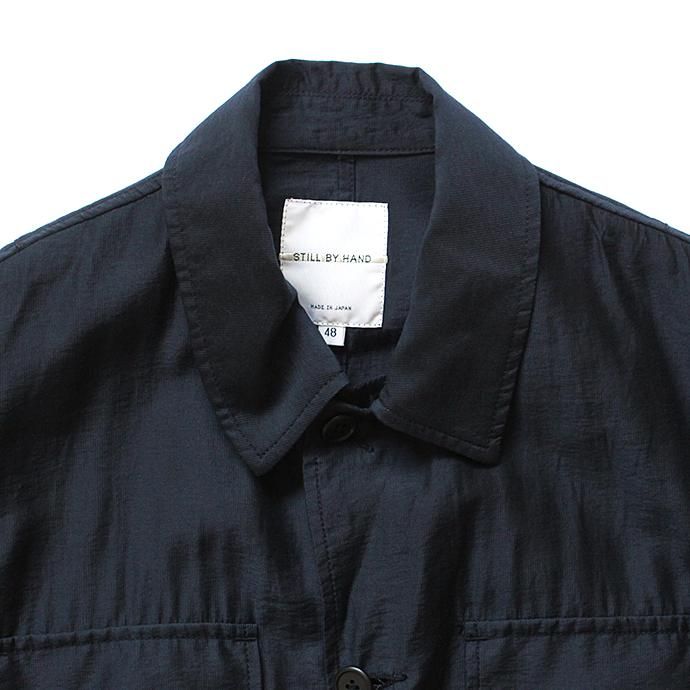 STILL BY HAND BDUディテールシャツジャケット BL0181 - ネイビー 02
