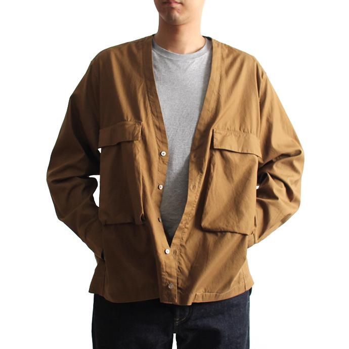 blurhms Soft Ox Utility Collarless Jacket BHS-18SS014 - Camel 01