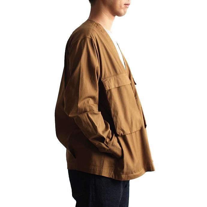 blurhms Soft Ox Utility Collarless Jacket BHS-18SS014 - Camel 02