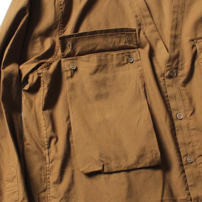 blurhms Soft Ox Utility Collarless Jacket BHS-18SS014 - Camel 02