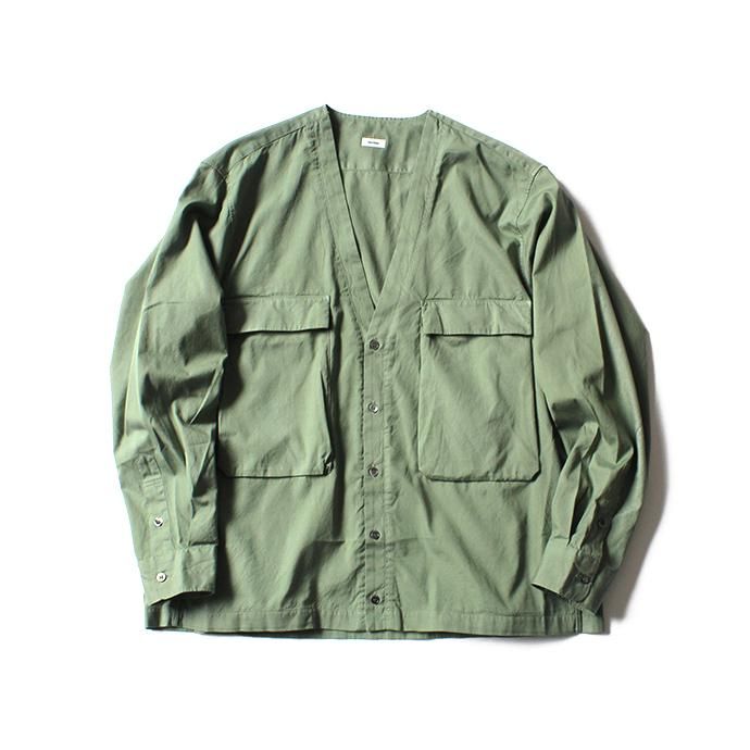 blurhms Soft Ox Utility Collarless Jacket BHS-18SS014 - Ash Khaki 02