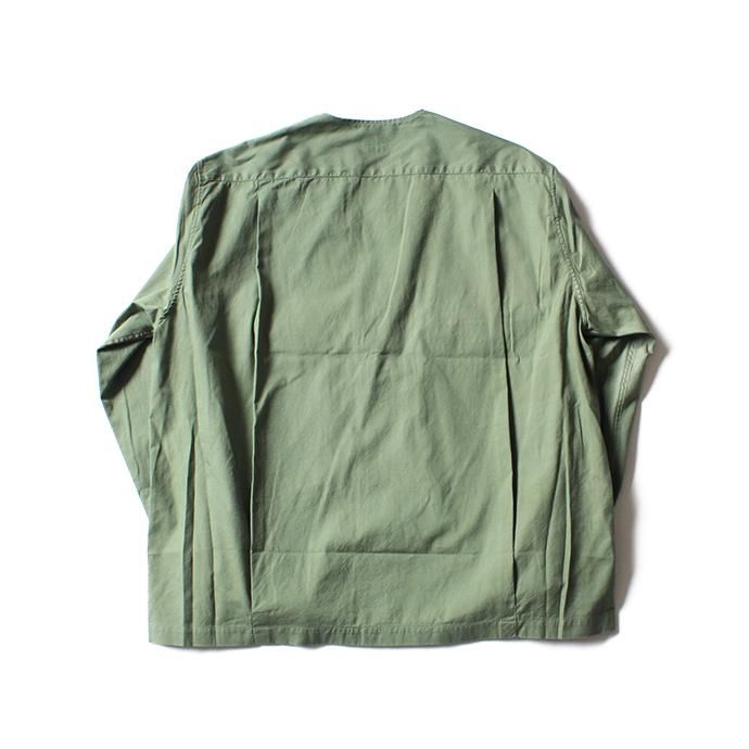 blurhms Soft Ox Utility Collarless Jacket BHS-18SS014 - Ash Khaki 02