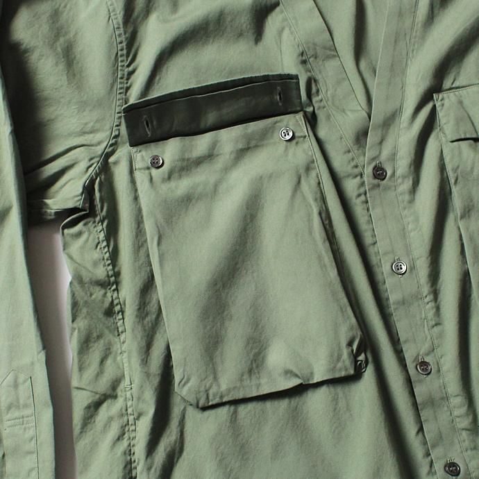 blurhms Soft Ox Utility Collarless Jacket BHS-18SS014 - Ash Khaki 02