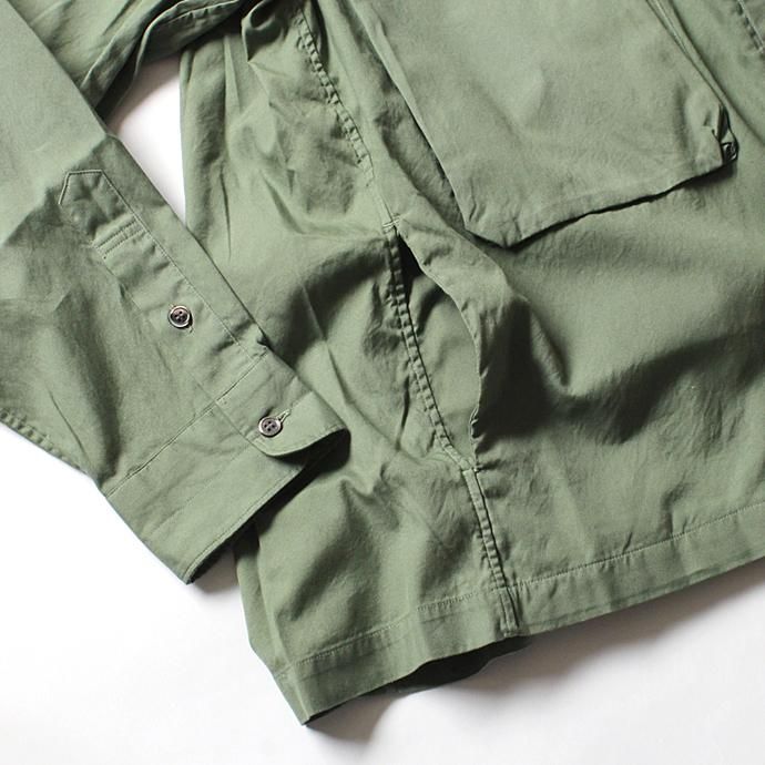 blurhms Soft Ox Utility Collarless Jacket BHS-18SS014 - Ash Khaki 02