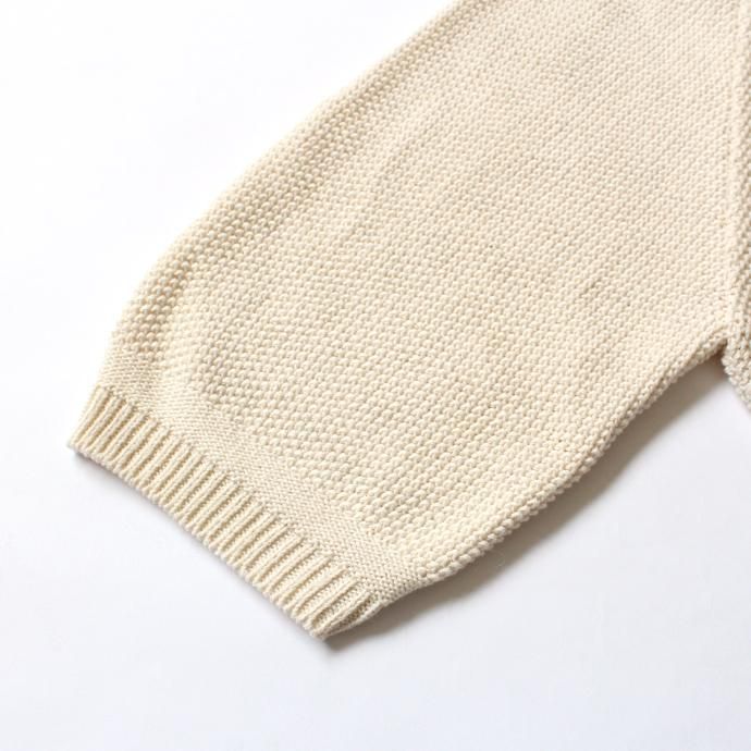 128893332 Fall River Knitting Mills / Seed Stitch Crew Neck H/S Sweater - ナチュラル 02