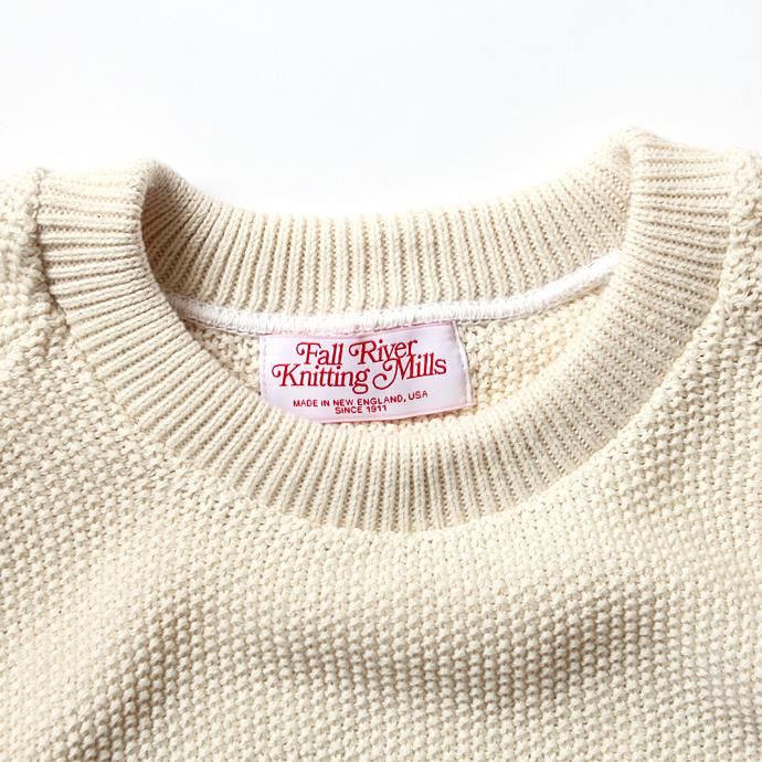 128893332 Fall River Knitting Mills / Seed Stitch Crew Neck H/S Sweater - ナチュラル 02