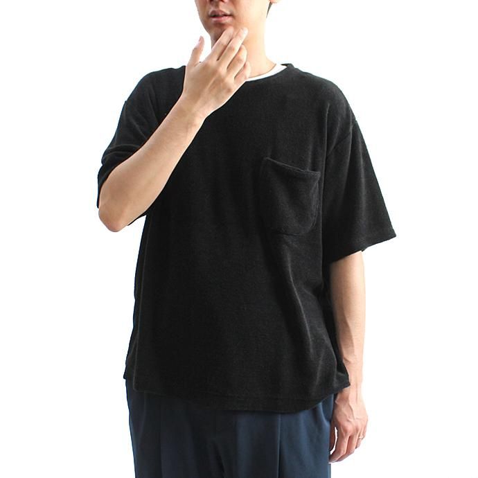 129361477 blurhms / Linen Pile Pocket Tee BHS-18SS018 - Black 01