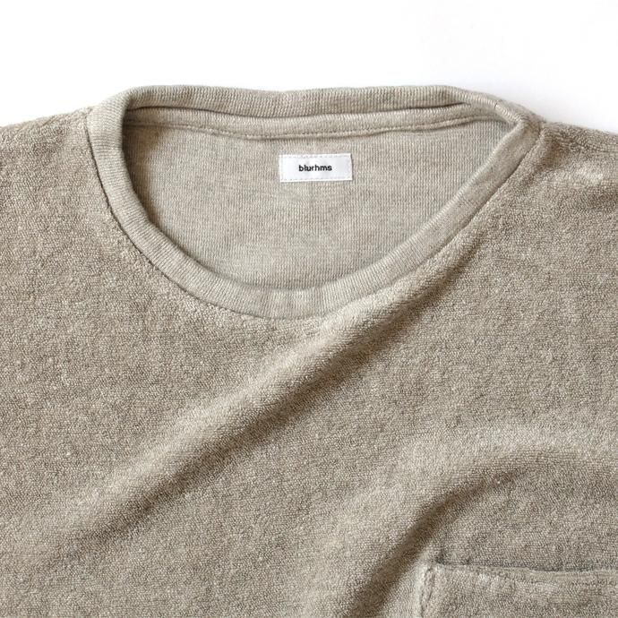 129361497 blurhms / Linen Pile Pocket Tee BHS-18SS018 - Ash Beige 02