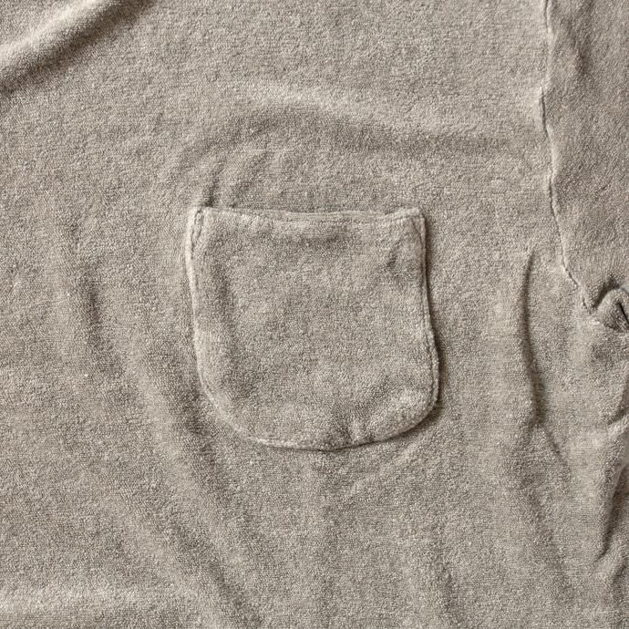 129361497 blurhms / Linen Pile Pocket Tee BHS-18SS018 - Ash Beige 02