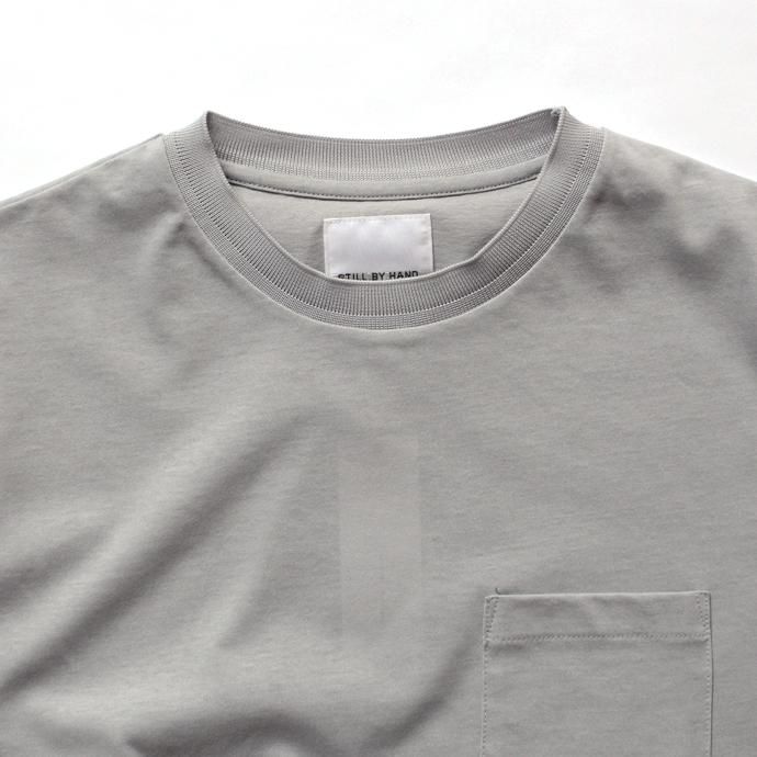 STILL BY HAND リンガー ポケットTシャツ CS0381 - グレー 02
