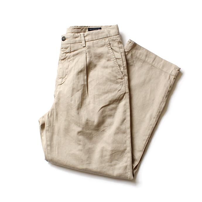 129838767 RICCARDO METHA / One Tuck Wide Trousers Garment Wash ワンタック ワイドトラウザー ガーメントウォッシュ - Beige<img class='new_mark_img2' src='//img.shop-pro.jp/img/new/icons47.gif' style='border:none;display:inline;margin:0px;padding:0px;width:auto;' /> 01