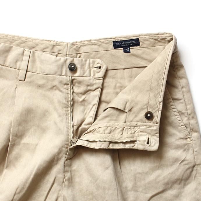 129838767 RICCARDO METHA / One Tuck Wide Trousers Garment Wash ワンタック ワイドトラウザー ガーメントウォッシュ - Beige<img class='new_mark_img2' src='//img.shop-pro.jp/img/new/icons47.gif' style='border:none;display:inline;margin:0px;padding:0px;width:auto;' /> 02