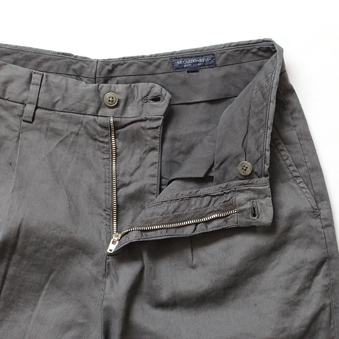 129838829 RICCARDO METHA / One Tuck Wide Trousers Garment Wash ワンタック ワイドトラウザー ガーメントウォッシュ - Charcoal<img class='new_mark_img2' src='//img.shop-pro.jp/img/new/icons47.gif' style='border:none;display:inline;margin:0px;padding:0px;width:auto;' /> 02