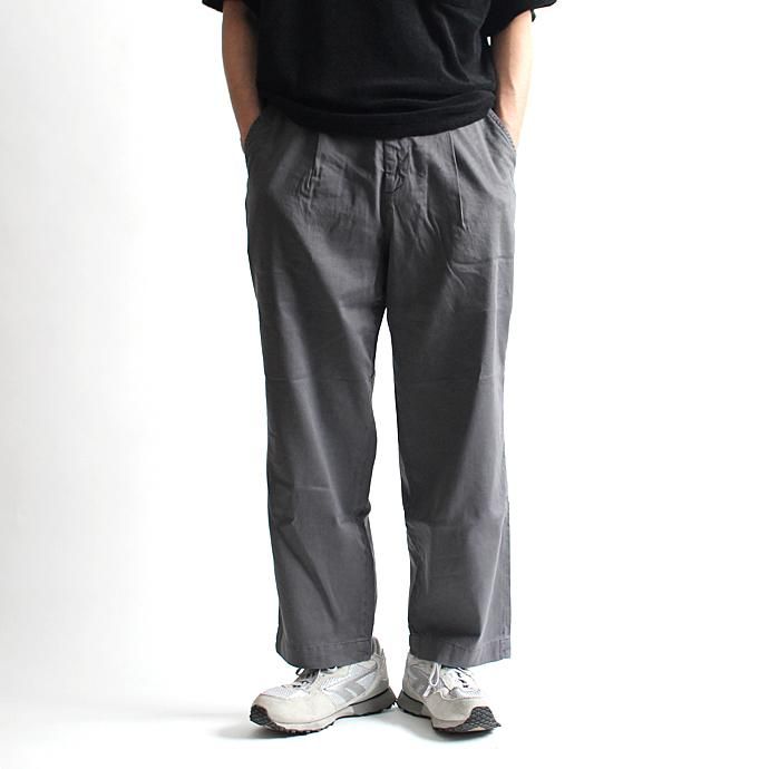 129838829 RICCARDO METHA / One Tuck Wide Trousers Garment Wash ワンタック ワイドトラウザー ガーメントウォッシュ - Charcoal<img class='new_mark_img2' src='//img.shop-pro.jp/img/new/icons47.gif' style='border:none;display:inline;margin:0px;padding:0px;width:auto;' /> 02