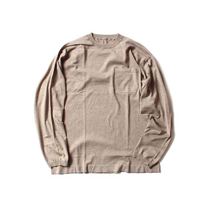 crepuscule knit tee L/S ロングスリーブ ニットTシャツ 1801-007 - Beige 01