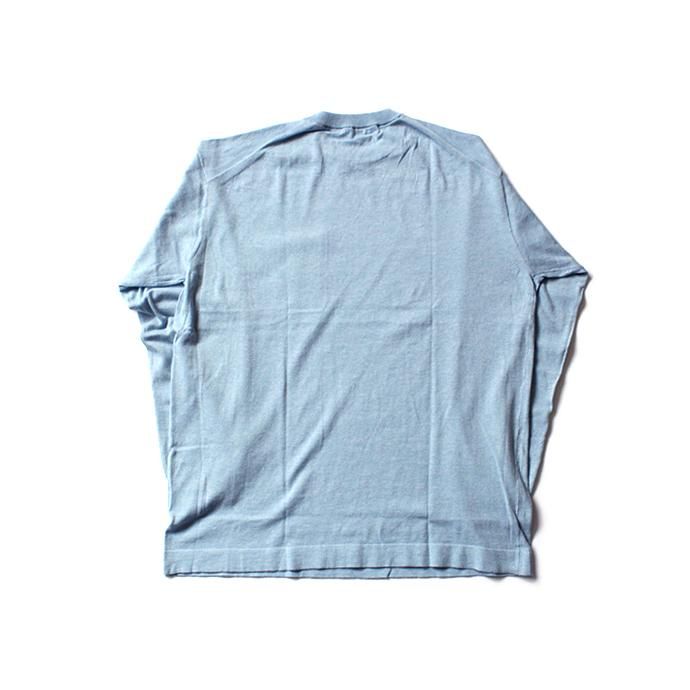 130068686 crepuscule / knit tee L/S ロングスリーブ ニットTシャツ 1801-007 - Sax 02