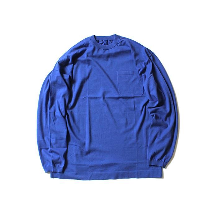 130068717 crepuscule / knit tee L/S ロングスリーブ ニットTシャツ 1801-007 - Blue 01