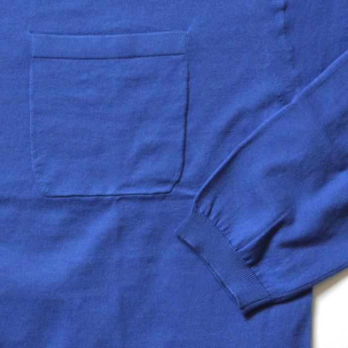 130068717 crepuscule / knit tee L/S ロングスリーブ ニットTシャツ 1801-007 - Blue 02