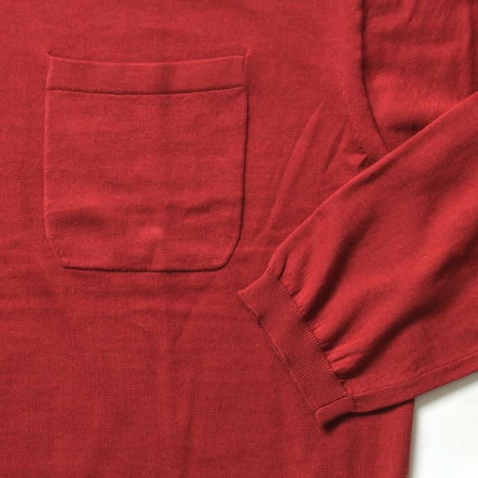 crepuscule knit tee L/S ロングスリーブ ニットTシャツ 1801-007 - Red 02