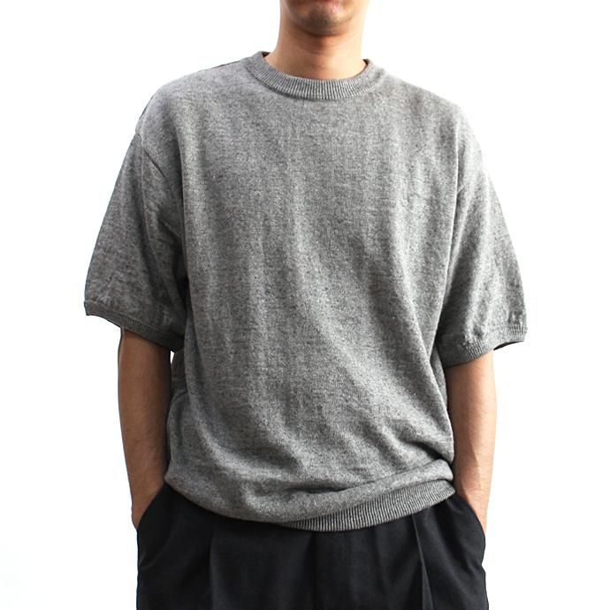 crepuscule linen S/S knit リネン半袖ニット 1801-010 - Grey 02