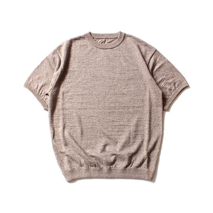 crepuscule linen S/S knit リネン半袖ニット 1801-010 - Brown 01
