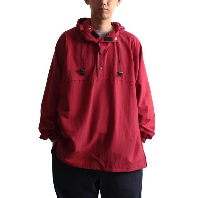 Powderhorn Mountaineering Nylon Pullover Hooded ナイロンプルオーバーアノラック PH18SS-001 - バーガンディ 01
