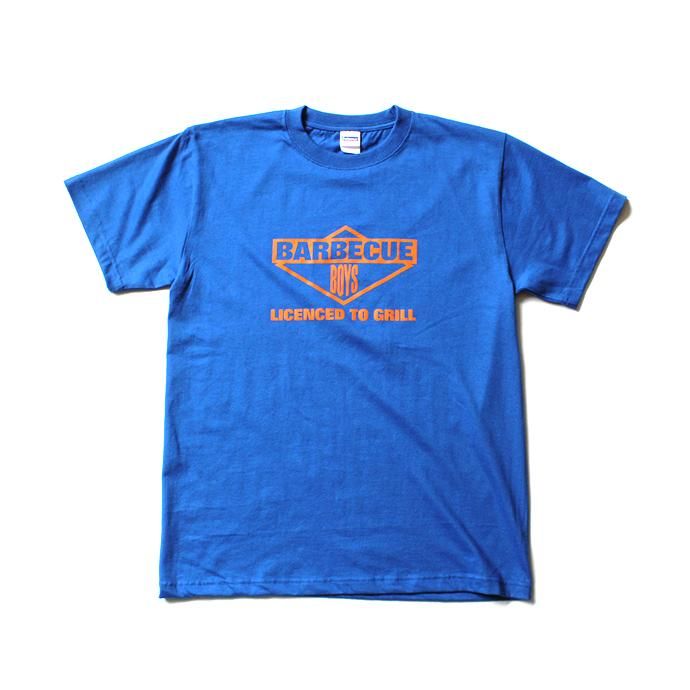 130433683 I.M.M.A.W. / BARBECUE BOYS Tシャツ - NY ブルー×オレンジ 01