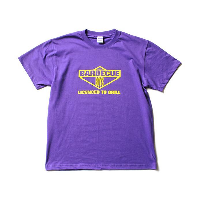 130433777 I.M.M.A.W. / BARBECUE BOYS Tシャツ - LA パープル×イエロー 01