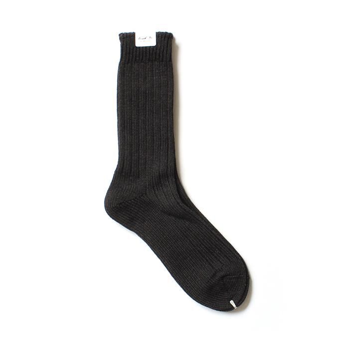 130441498 Trad Marks / Old Rib Socks リブソックス - Ash Black 01