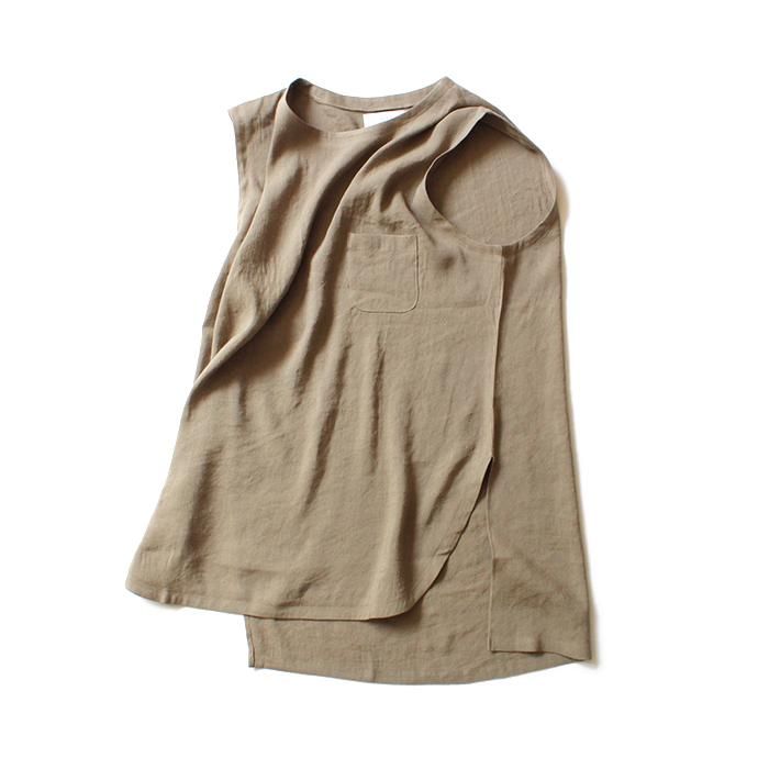 130664709 THEE(シー)/ LV-CS-03 linen long N/S tee - BEIGE リネンノースリーブT ベージュ<img class='new_mark_img2' src='//img.shop-pro.jp/img/new/icons47.gif' style='border:none;display:inline;margin:0px;padding:0px;width:auto;' /> 01