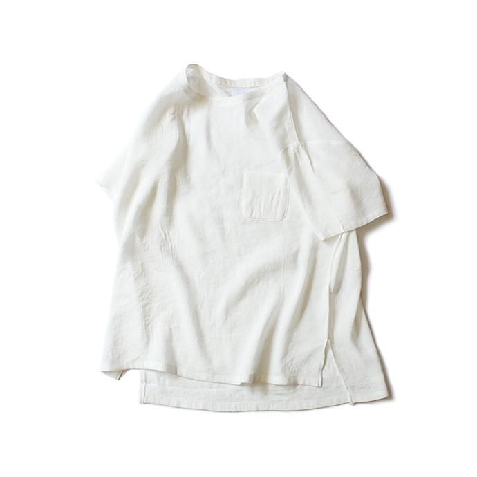 130664821 THEE(シー)/ LV-CS-01 linen tee - WHITE リネンTシャツ ホワイト 01