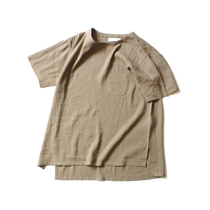THEE LV-CS-01 linen tee - BEIGE リネンTシャツ ベージュ 01