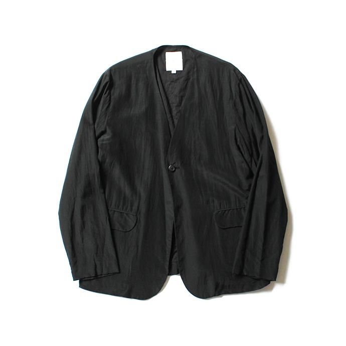 130813572 STILL BY HAND / JK0282 キュプラ混素材ノーカラージャケット - Black 01
