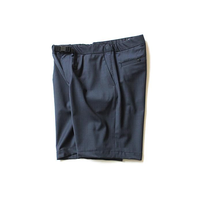 STILL BY HAND PT0682 サマーウール イージーショーツ - Navy 02