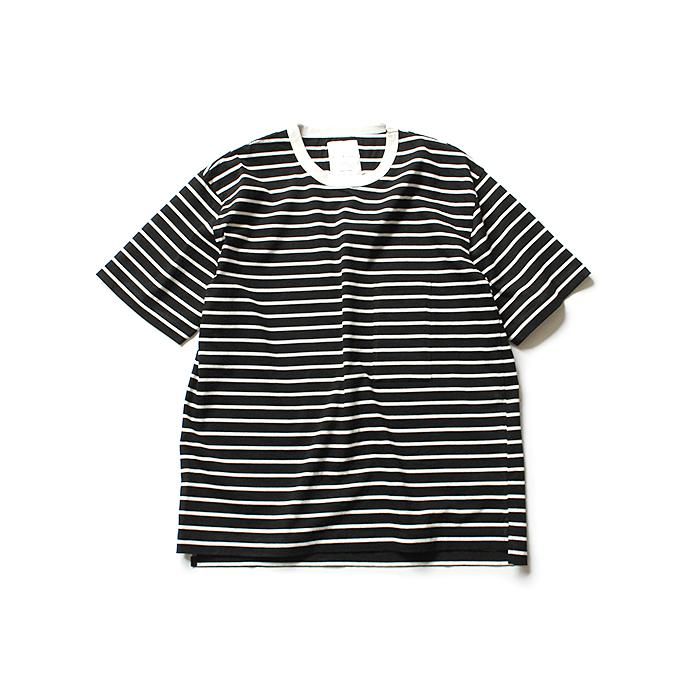 STILL BY HAND CS0782 ボーダー ポケットTシャツ - BLK×OFF<img class='new_mark_img2' src='//img.shop-pro.jp/img/new/icons47.gif' style='border:none;display:inline;margin:0px;padding:0px;width:auto;' /> 01