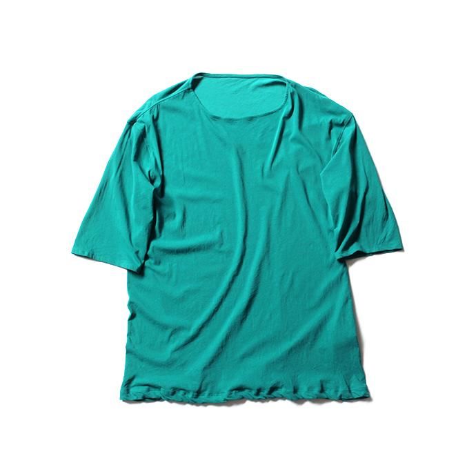 smoothday ユニセックス コズモラマ ハイゲージ天竺 オーバーサイズ 7分袖Tシャツ SJ-T001-001 Emerald 01